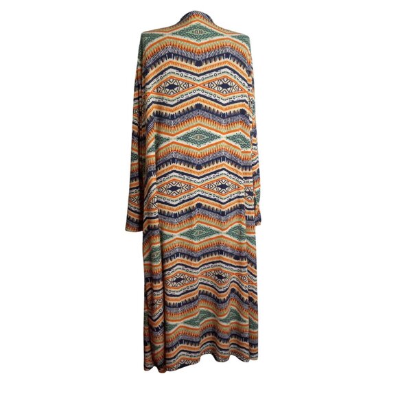 Lularoe Sarah Size XL Longline Open Front Cardigan Pockets Aztec Print NEW - Picture 4 of 8